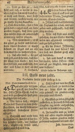 III. Aufs neue jahr