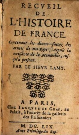Recueil de l'histoire de France