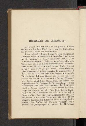 Biographie und Einleitung.