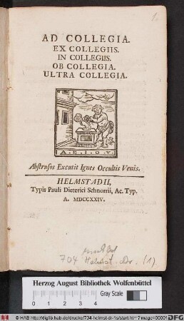 Ad Collegia. Ex Collegiis. In Collegiis. Ob Collegia. Ultra Collegia