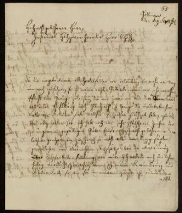 Brief von Christian Gottlob Heyne an Johann Friedrich von Uffenbach. Göttingen, 29.9.1764
