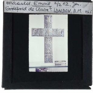 Emailliertes Altarkreuz mit fünf alttestamentlichen Szenen