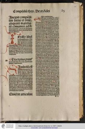 Incipit compendium breve et utile aliquarum materiarum communium ad fidem et doctrinam catholicam spectantium quod eidem cancellario ascribitur sed non apparet esse suum.