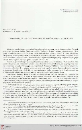 31: Choreografia wielkiego miasta we współczesnej fotografii