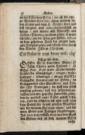 Ein Gebet, so man beten will, täglich zu sprechen.