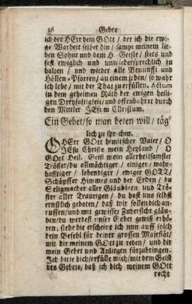 Ein Gebet, so man beten will, täglich zu sprechen.