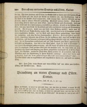 [38.] Betrachtung am vierten Sonntage nach Ostern, Cantate. - [42.] Predigt am Pfingstfeste.