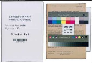 Entnazifizierung Paul Schneider , geb. 23.08.1886 ()