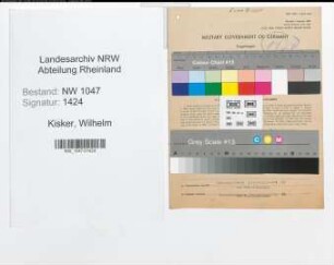 Entnazifizierung Wilhelm Kisker , geb. 12.09.1885 (Wirt)