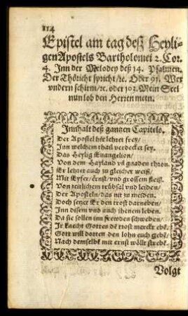 Epistel am tag deß Heyligen Apostels Bartholomei ...