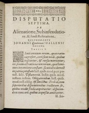 Disputatio Septima