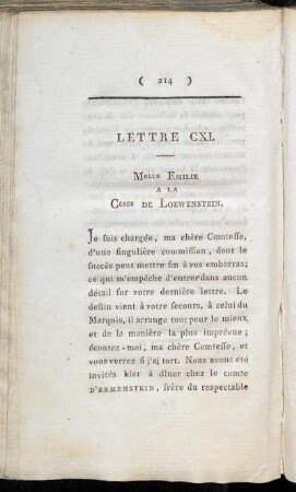 Lettre CXI. - Lettre CXV.