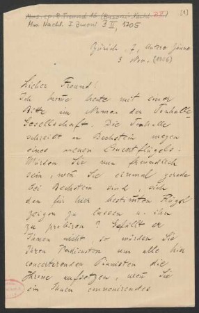 Brief an Ferruccio Busoni : 03.11.1906
