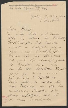 Brief an Ferruccio Busoni : 03.11.1906