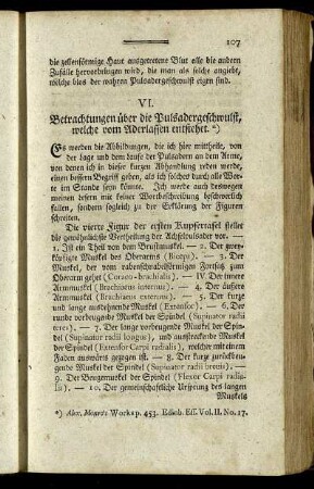 VI. Betrachtungen über die Pulsadergeschwulst, welche vom Aderlassen entstehet.