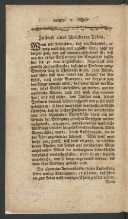 Zustand eines scheinbaren Todes