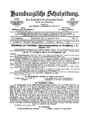 Einladung zur Deutschen Lehrerversammlung in Straßburg i. E. Pfingsten 1910