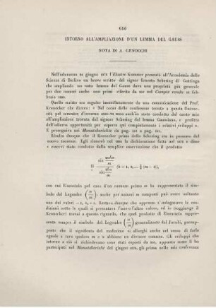 Intorno all'ampliazione d'un lemma del Gauss.