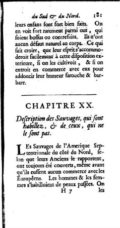 Description des Sauvages, qui font habillez, ] de ceux, qui ne le sont pas.