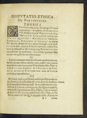 Disputatio Ethica De Fortitudine.