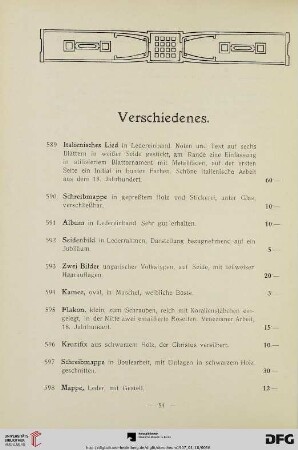 Verschiedenes (Nr. 589-605)