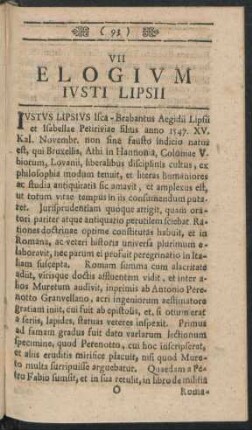 Vii. Elogium Iusti Lipsii