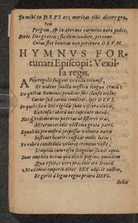 Hymnus Fortunati Episcopi: Vexilla regis.