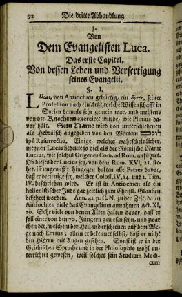 3. Von Dem Evangelisten Luca.