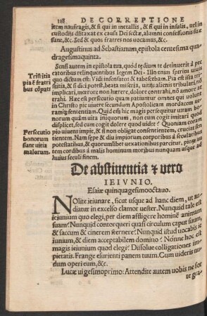 De abstinentia et vero Ieiunio.