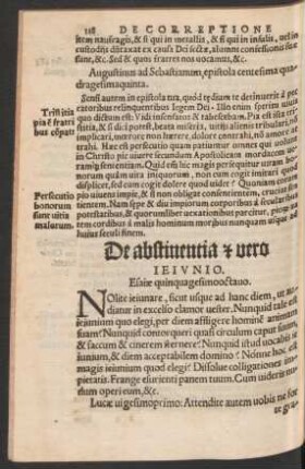 De abstinentia et vero Ieiunio.