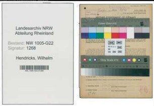Entnazifizierung Wilhelm Hendricks , geb. 25.07.1904 (Kartoffelgrosshaendler)