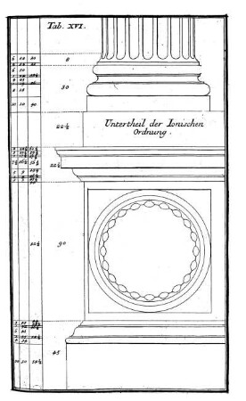Tab. XVI. - Untertheil der Ionischen Ordnung.