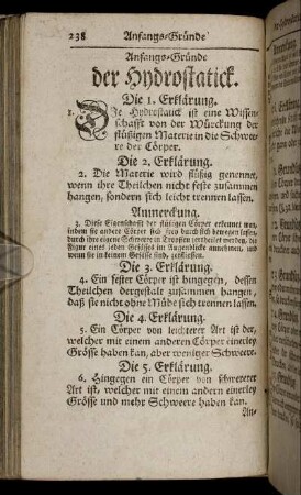 Anfangs-Gründe der Hydrostatick.