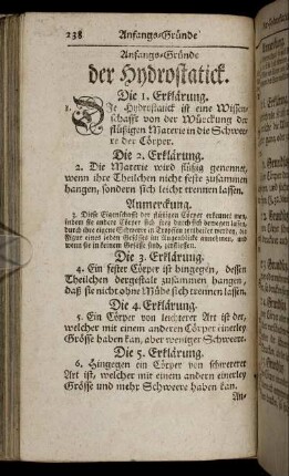 Anfangs-Gründe der Hydrostatick.