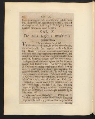 Cap. X. De aliis legibus maritimis generatim.
