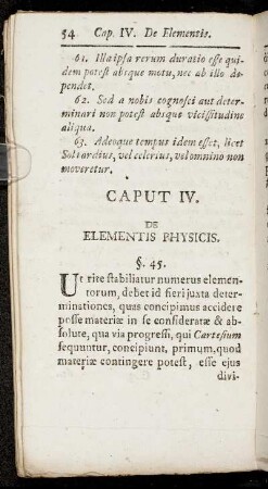 Caput IV. De Elementis Physicis.