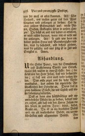486-493, Unser Erster Punct, von der Ermahnung und ...