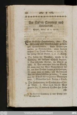 Am fünften Sonntage nach Epiphanias. Epistel, Colos. III. v. 12 - 17.
