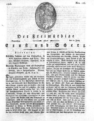 Nro. 116, Donnerstag den 12. Juny 1806