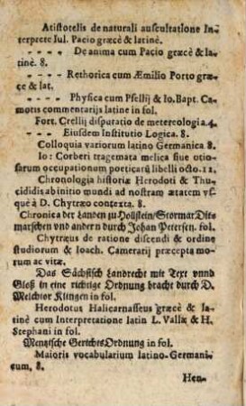 Catalogus aliquot librorum diversarum facultatum