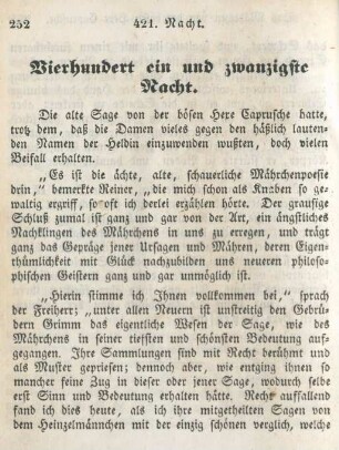 Vierhundert ein und zwanzigste Nacht