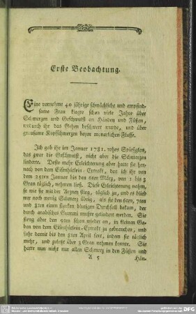 Erste Beobachtung
