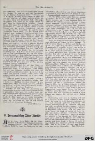 9: III. Jahresausstellung Kölner Künstler
