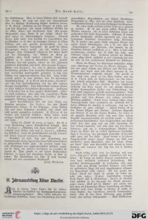 9: III. Jahresausstellung Kölner Künstler