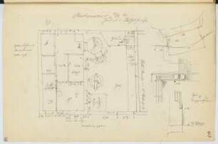 Wohnhaus Rösselgasse, Reichenweier: Grundriss, Details (aus: Skizzen- und Fotoalbum 16)