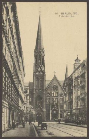 Ansichtskarte Taborkirche, Taborstraße Ecke Wrangelstraße