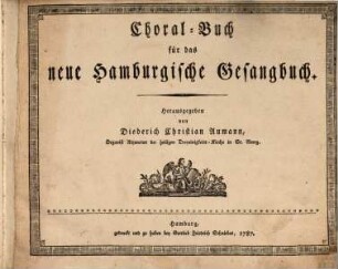 Choral-Buch für das neue Hamburgische Gesangbuch