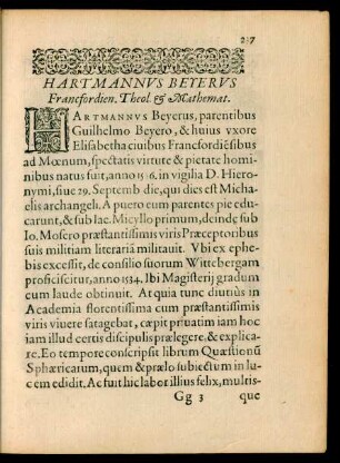 Hermannus Beyerus Francfordien. Theol. et Mathemat.