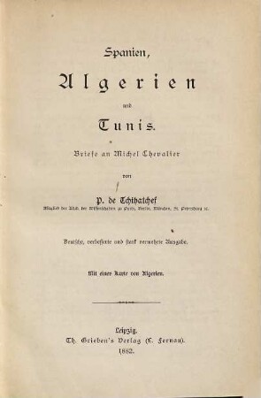 Spanien, Algerien und Tunis
