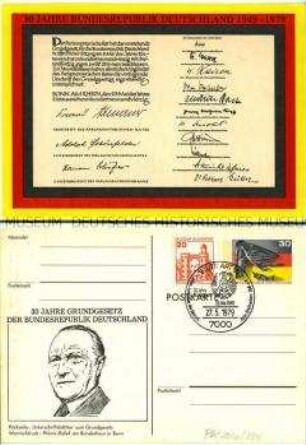 Postkarte zum 30jährigen Bestehen der Bundesrepublik